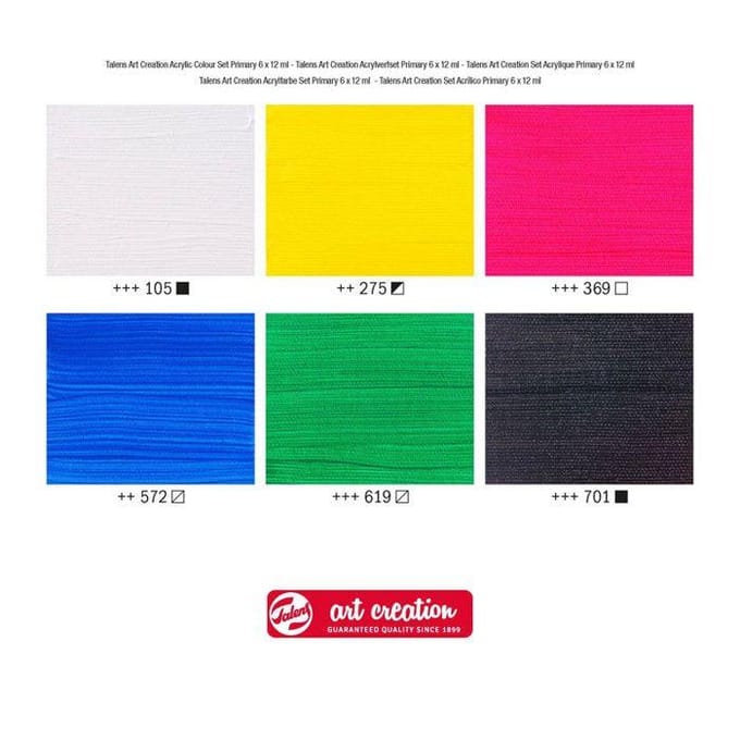 Talens Art Creation Acrylverf Primary 6x12ml Verven en kleuren