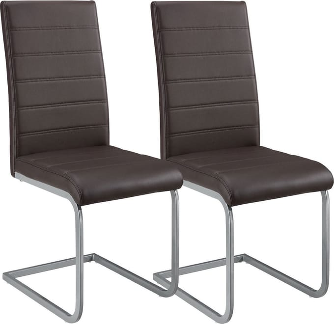 2 Eetkamerstoelen / stoel - Vegas - Kunstleer - Bruin