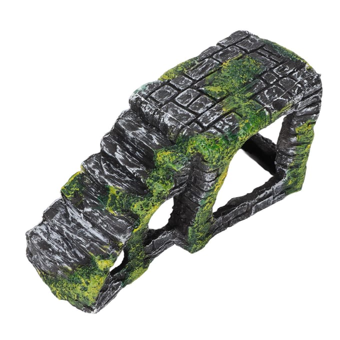 Schildpad Zonneplatform Kunsthars Platform Trappen voor Terrarium Hagedissen Kikkers Slangen black