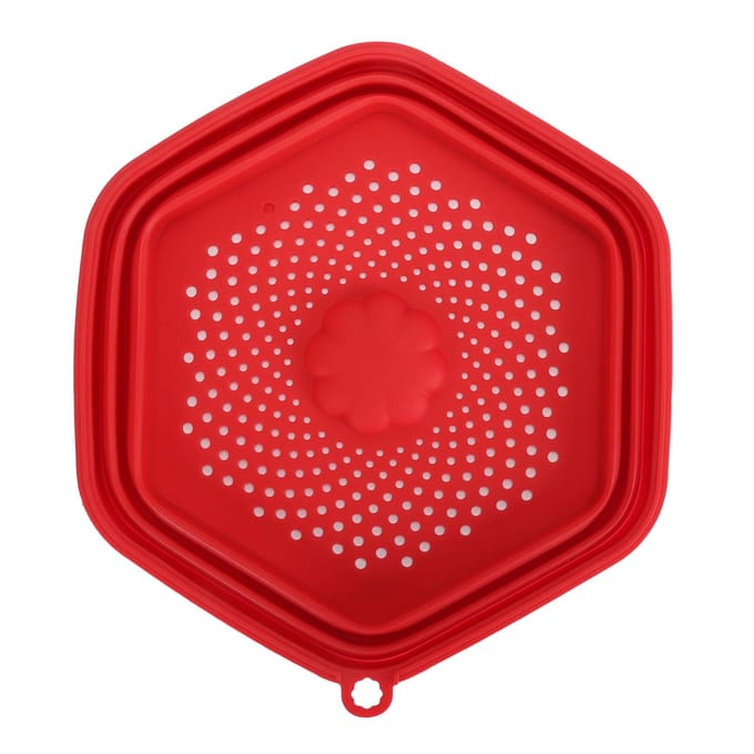 Rode Siliconen Magnetron Spatdeksel met Handvat Opvouwbare Magnetron Voedseldeksel Borden red