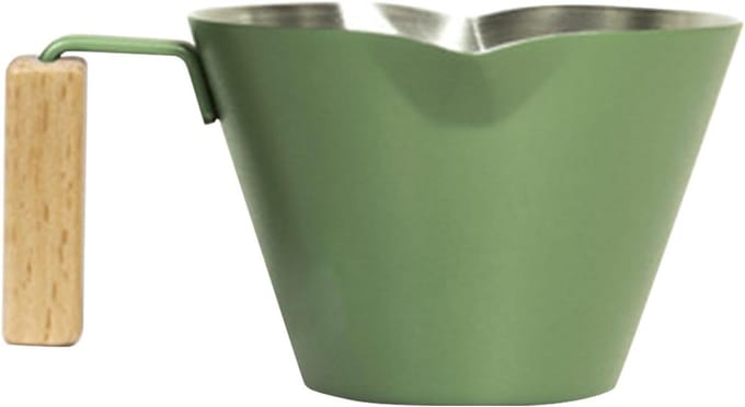 Roestvrijstalen Mok - Dubbele Uitloop - Koffie Bereiden - Ergonomische Handgreep - 100 ml - Donkergroen