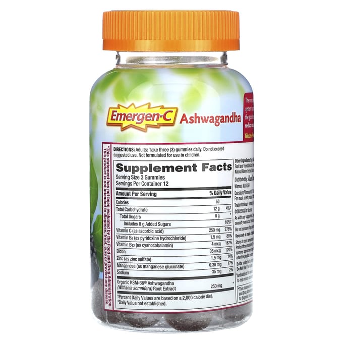 Emergen-C, Ashwagandha, Bessenmix, 36 Gummies