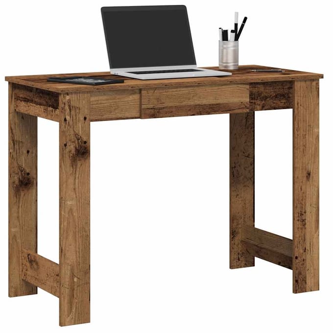 vidaXL - Bureau - 100x45x75 - cm - bewerkt - hout - oud - houtkleurig