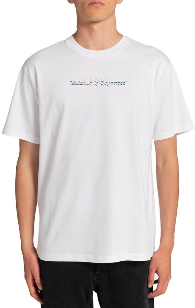 Rvca Balance Stacks T-shirt Met Korte Mouwen Wit XL Man