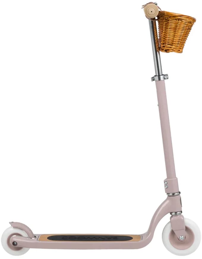 Banwood - Maxi scooter - kinderstep met mandje - 6+ jaar - Dusty pink - roze