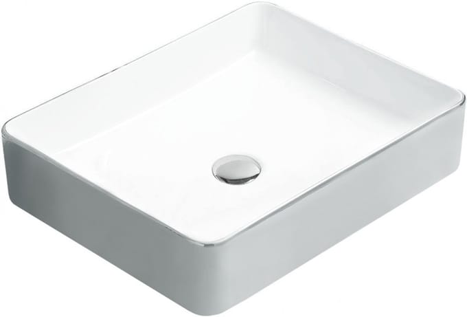 Mexen Estela wastafel opbouw 50 x 40 cm, wit/zilver - 22105052