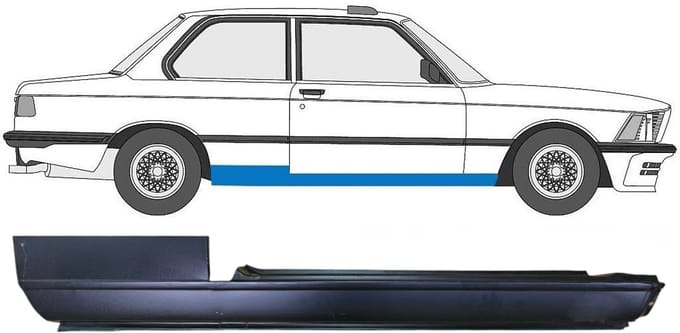 Volledige dorpel voor BMW 3 E21 1975-1984 / Rechts