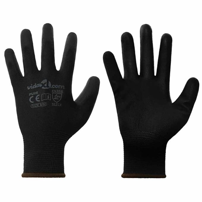 vidaXL Werkhandschoenen 24 st Zwart 8 / m Polyester