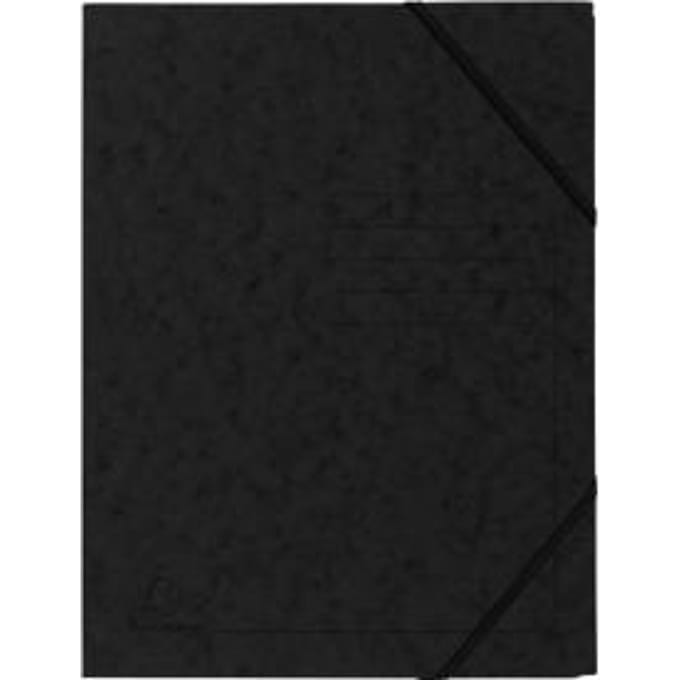 Exacompta hoekmap, DIN A4, met elastiek, te labelen, Colorspan karton, 355 g/m², zwart