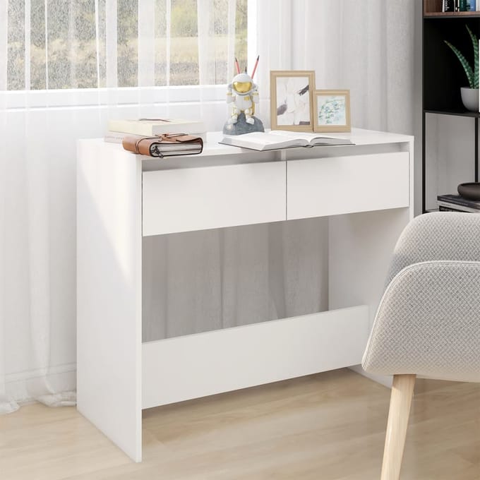 vidaXL - Wandtafel - 89x41x76,5 - cm - bewerkt - hout - wit