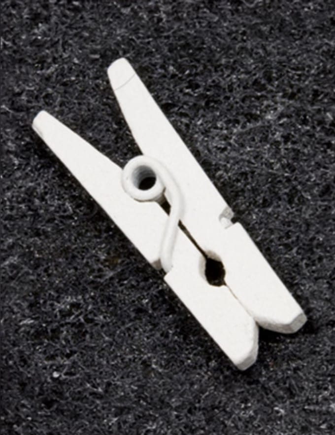HOBI - 10 witte mini houten wasknijpers 2,5 cm voor decoratie