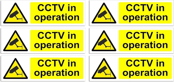 6 Pack CCTV In Operatie Teken - Waarschuwingsborden voor Beveiliging