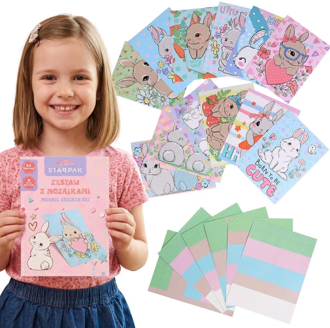 Mozaïekset, creatieve set voor meisjes, kunstset om mee te plakken