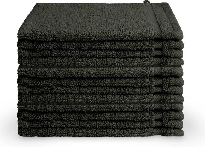 Byrklund washandjes 12 stuks - Hotelkwaliteit - 16x21 - Antraciet