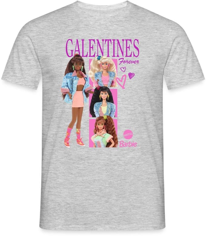 Barbie Galentines Ontwerp T-Shirt Heren