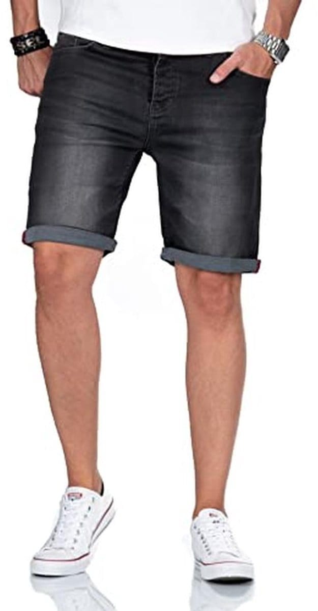 Korte Jeans voor Heren met Stretch - Jeanshort met 5 Zakken