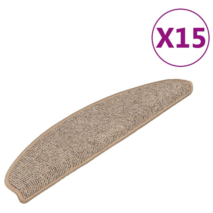 vidaXL - Trapmatten - 15 - st - 65x21x4 - cm - Bruin - Halfrond - Groot