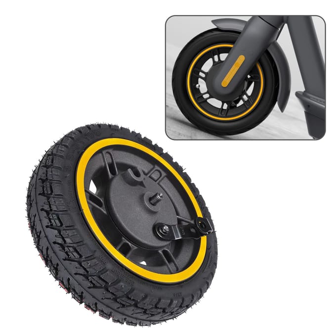 10 Inch 60/70-6.5 Voorwiel Band Vervanging voor Ninebot MAX G30 G30D Elektrische Scooter Voor zwart