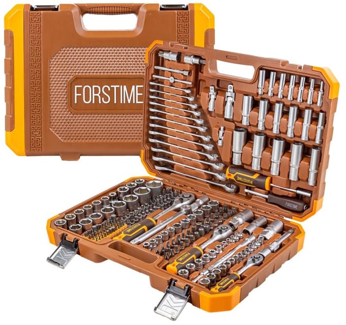 Forstime 52552 - Dopsleutelset - 216-delig - CrV Staal