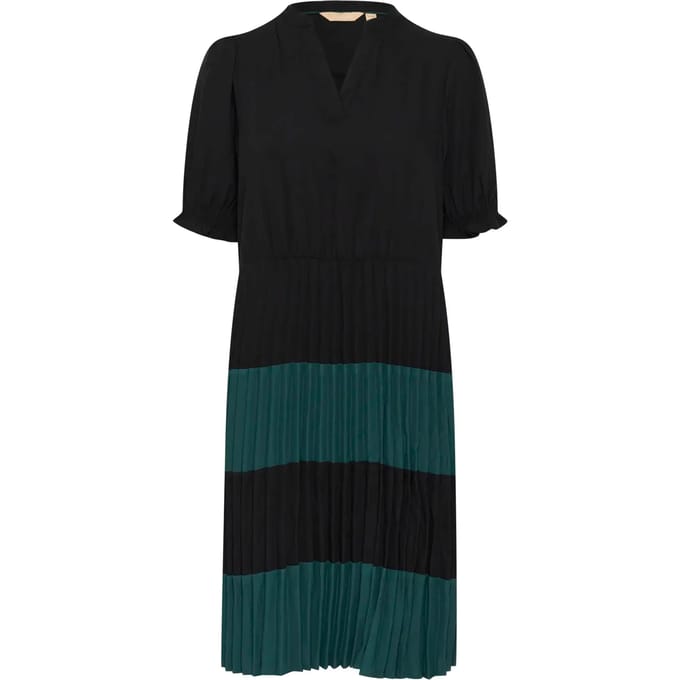 Jurk Feminine black green