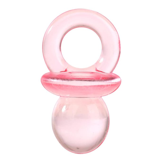 50pcs Acrylic Baby Pacifiers Baby Shower Decoration Table Scatter (Transparent Red) pink