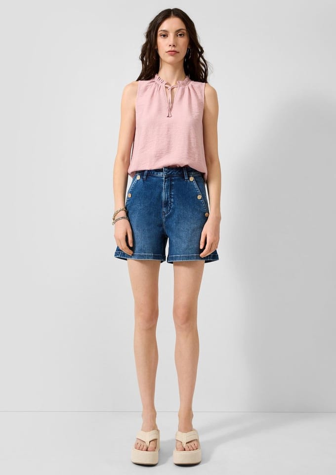 QS - female - Korte jeans voor mama's / Regular fit / Hoge taille / Superstretch