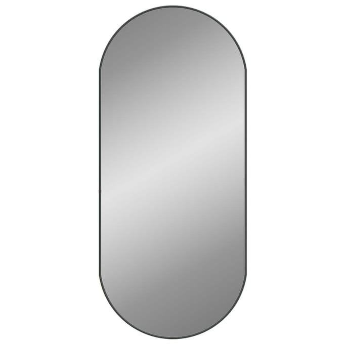 vidaXL - Wandspiegel - 100x45 - cm - ovaal - zwart