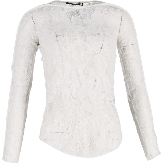 Isabel Marant blouse met bloemenkant in witte polyester