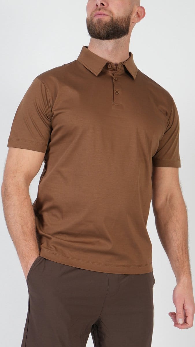 BASKO - POLO - KORTE MOUWEN - BRUIN - MAAT S