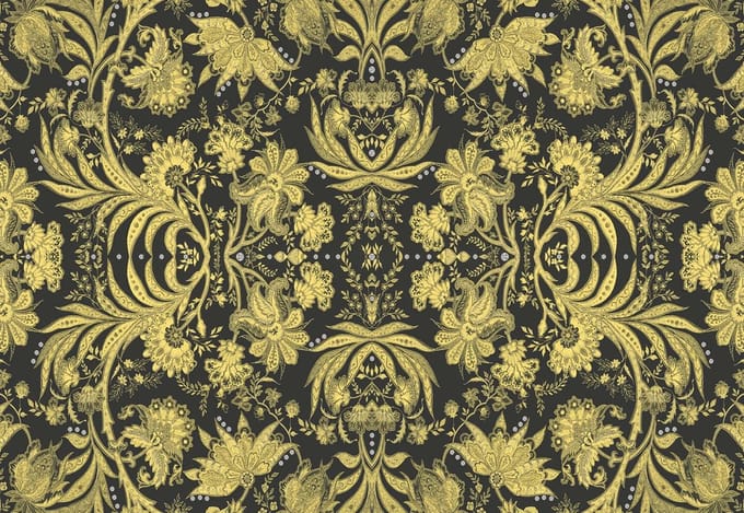 Fotobehang Vintage Pattern Flowers | XL - 208cm x 146cm | 130g/m2 Vlies