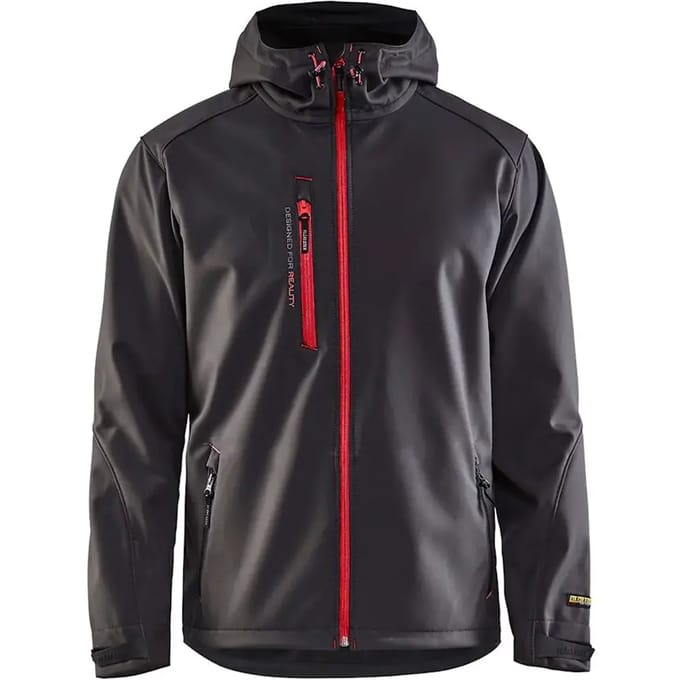 Blaklader Softshell Jack 4949-2517 - Mannen - Donkergrijs/Rood - S