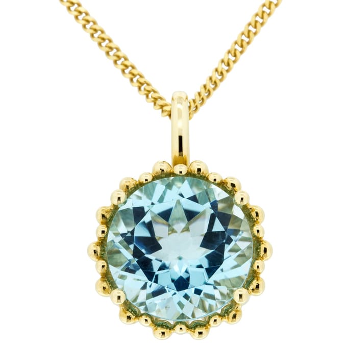 Orolino Halskette Gold 585 mit Topas blau (beh.) 11,5mm rund