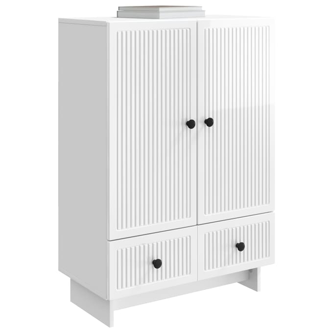 vidaXL - Dressoir - Hoogglans - Wit - 66 - x - 34,5 - x - 95 - cm - Geconstrueerd - hout