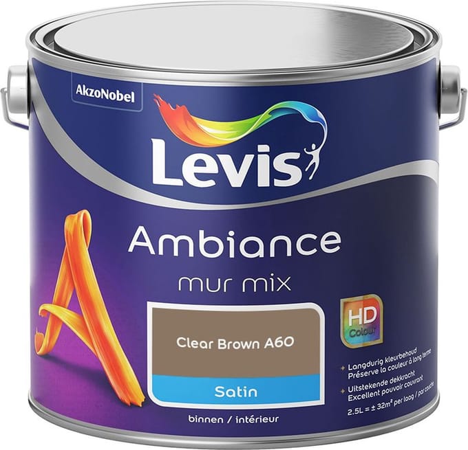 Levis - Ambiance Mur Satin Mix - Clear Brown A60 - Mengverf - 2,5 L