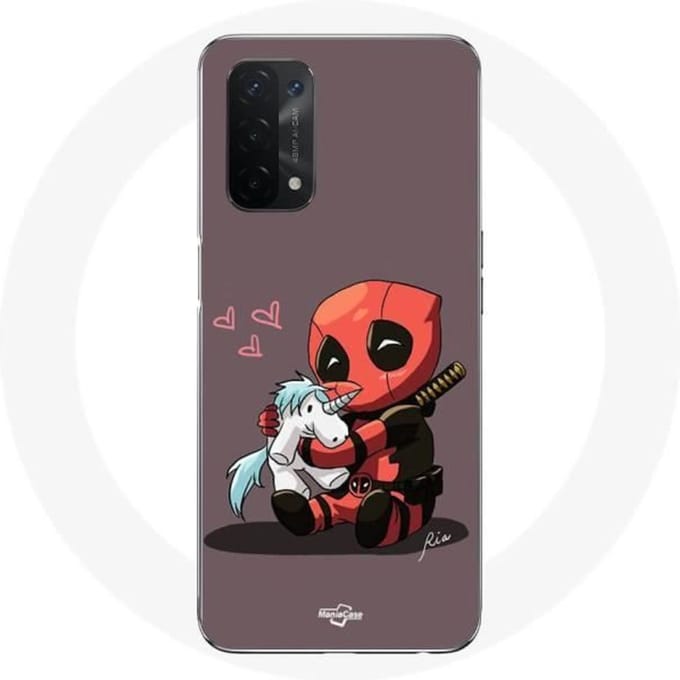 Oppo A54 5G Baby Deadpool-hoesje met eenhoorn