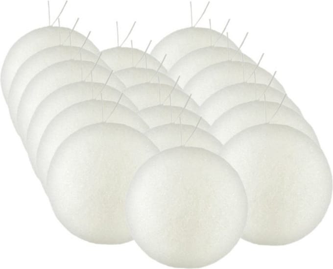 Gerimport Kerstballen 36x stuks - wit kunststof glitters - D5 cm - feestelijk - elegant