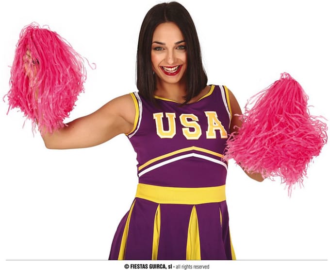 Fiestas Guirca - Pom-pom set roze (2 stuks)