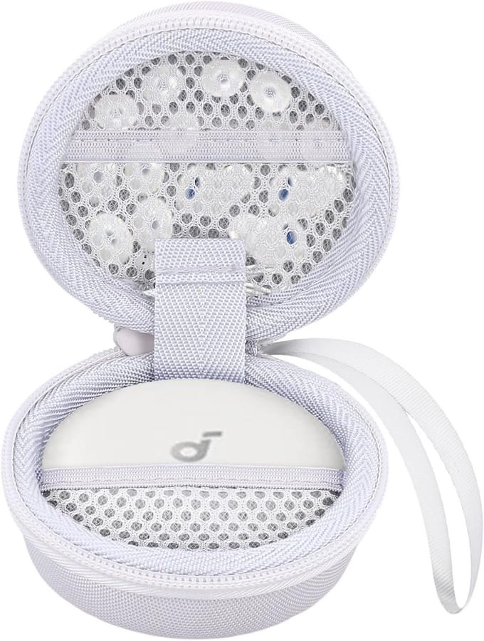 Harde Draagtas voor Hoofdtelefoon - Reisetui Compatibel met Sleep Buds A20 A30 (Wit)