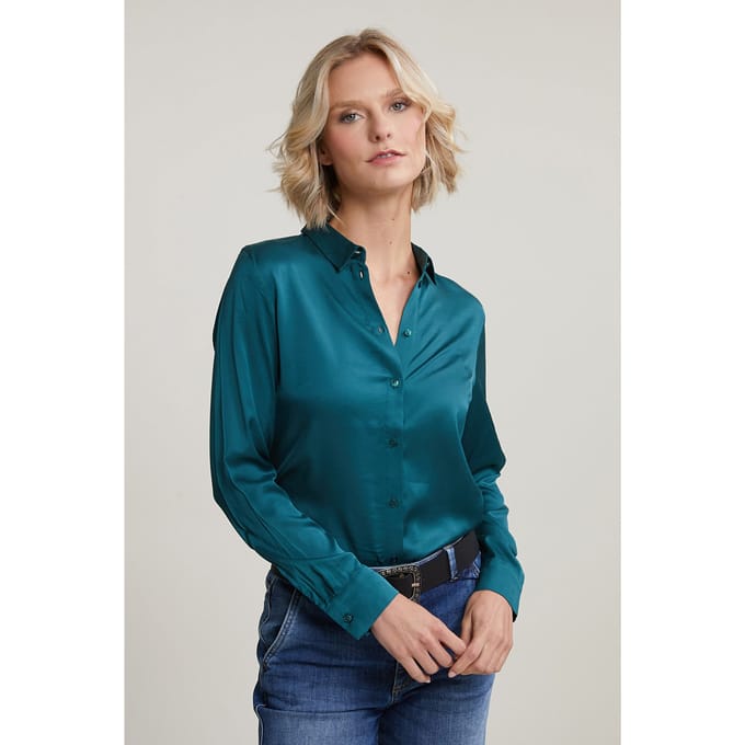 River Woods Blue/green Classic Buttoned Blouse Taglia: 36 | Magliette intime Outlet | Donna | Blu