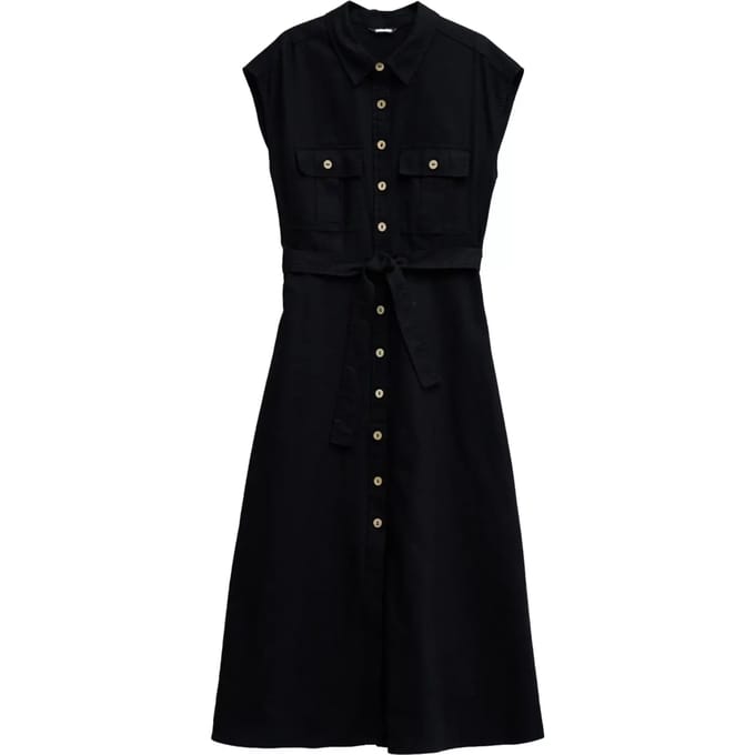 Linnen Portefeuille Jurk Dames Salsa Jeans Midi