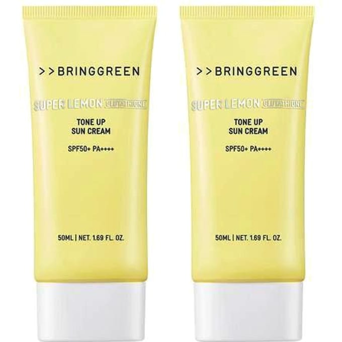 [BRING GREEN] Ensemble Crème Solaire Super Lemon Glutathion Éclaircissante (1+1) SPF 50+ PA++++ 50 ml x 2 unités beige