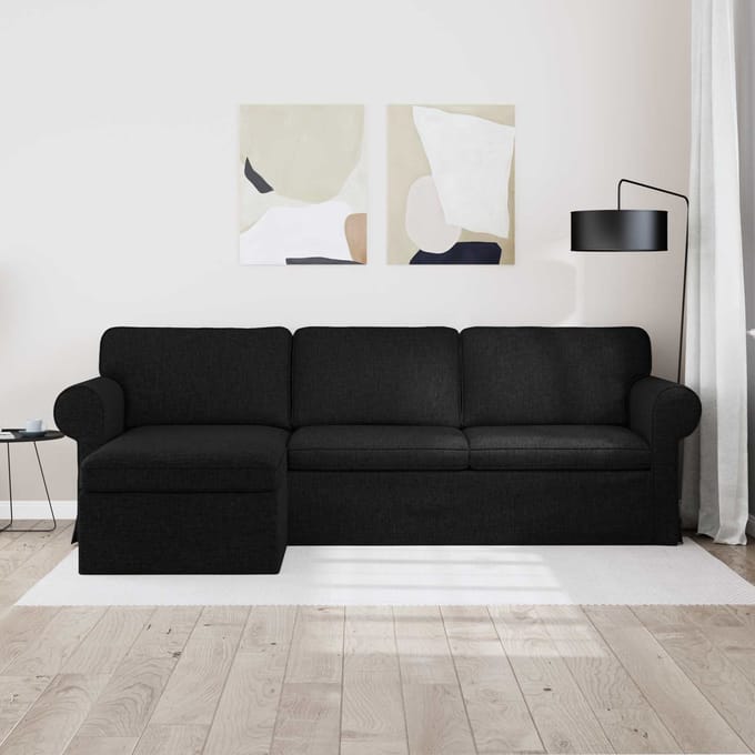 vidaXL - Bank - Zwart - 245 - x - 138 - x - 80 - cm - Stof