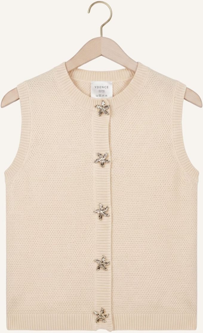 Ydence Knitted Top Mona Tops & T-shirts Dames - Shirt - Creme - Maat M