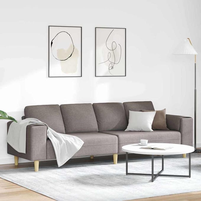 vidaXL - Woonkamerbank - Taupe - 250 - x - 77 - x - 76 - cm - Polyester