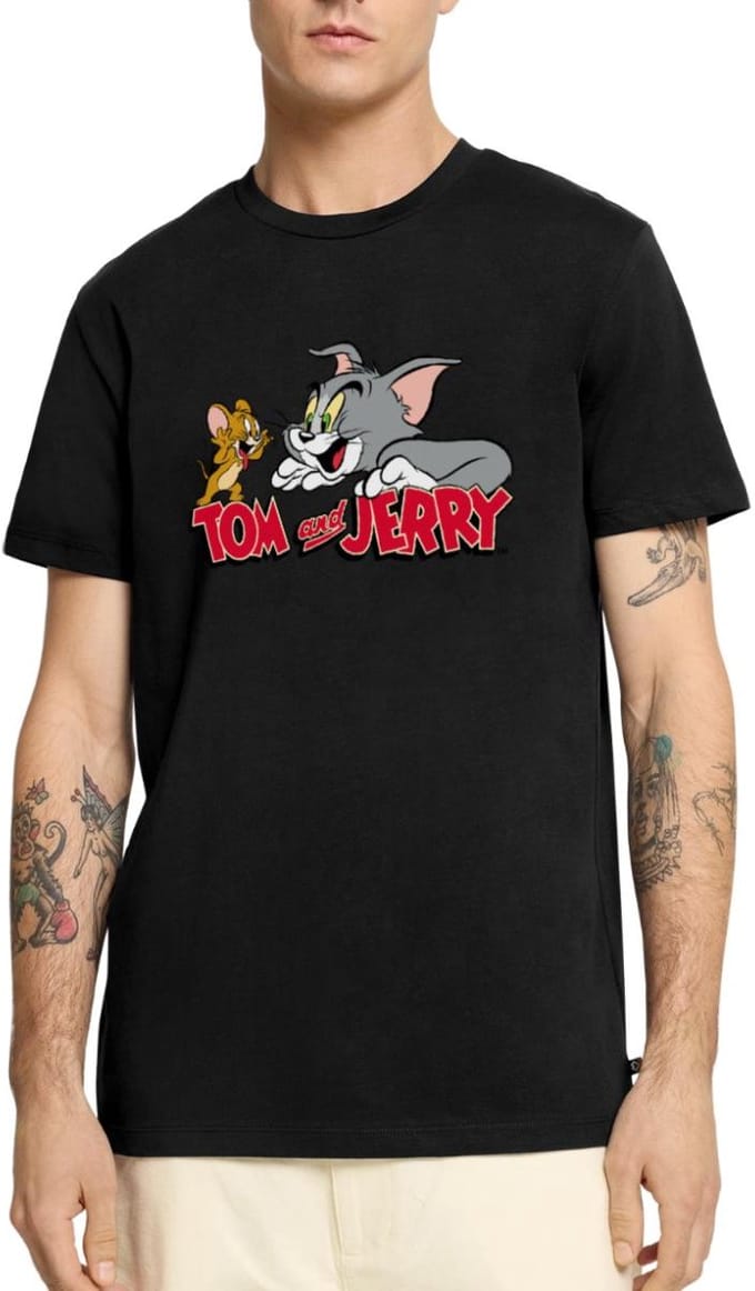 Tom En Jerry Vang Me Maar Premium T Shirt Heren