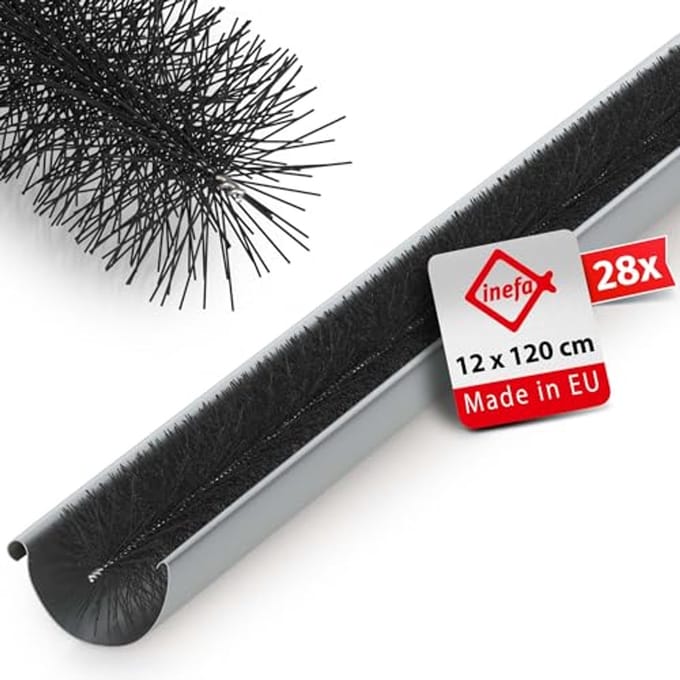 Gootborstel met Rupsbladbescherming PVC Zwart voor Dakgoten