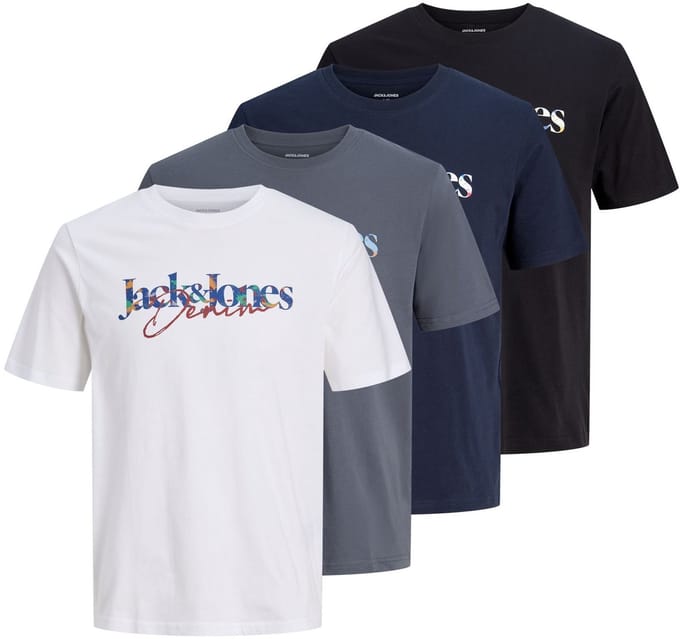 JACK&JONES - JJTOM TEE SS CREW NECK 4PK MP Heren T-shirt