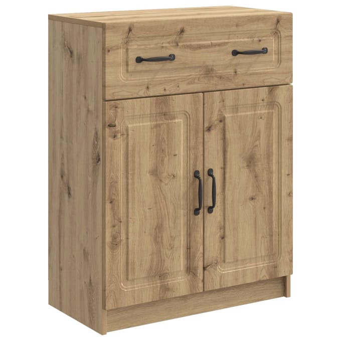 vidaXL - Dressoir - Artisanaal - eiken - 66 - x - 34,5 - x - 87 - cm - Bewerkt - hout