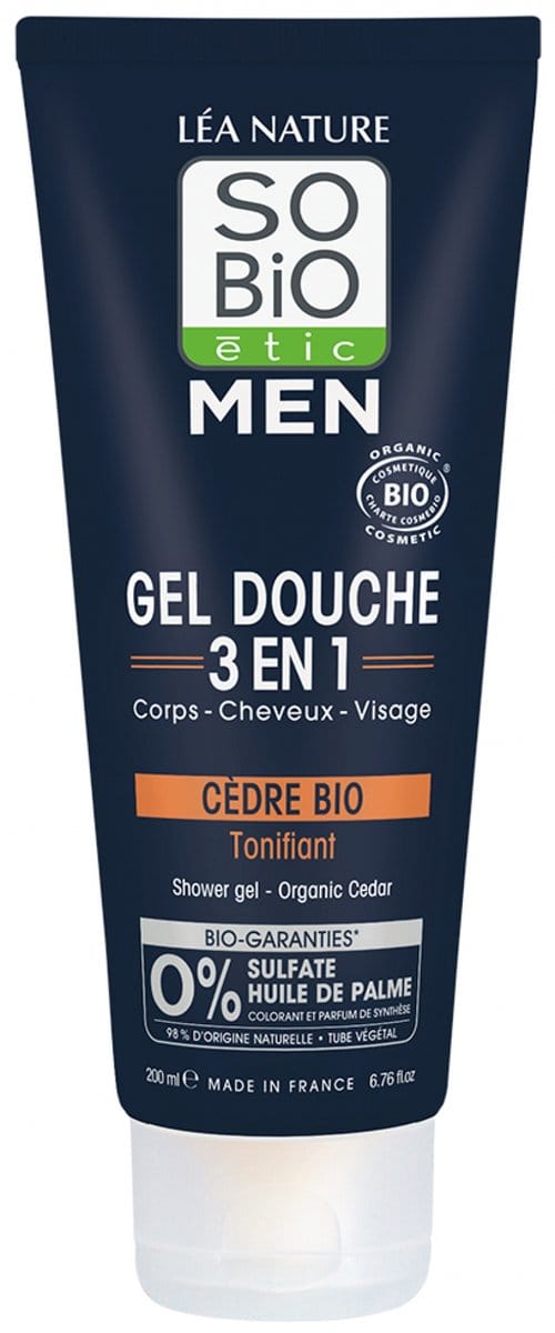 So Bio Etic Showergel for men 3 in 1 cedar 200ml