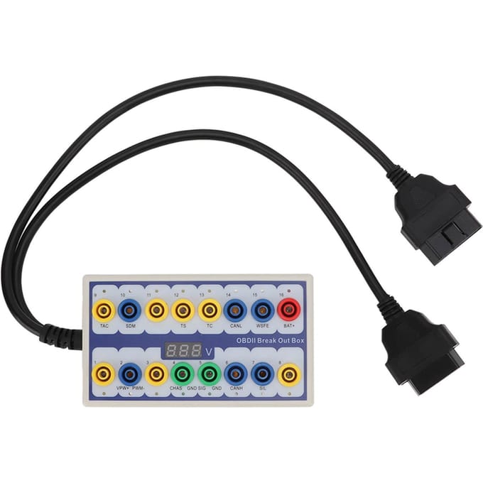 OBDII Breakout Box OBD2 Protocol Detector met Diagnostische Kabel Universeel voor Auto OBD Lijn Signaal black